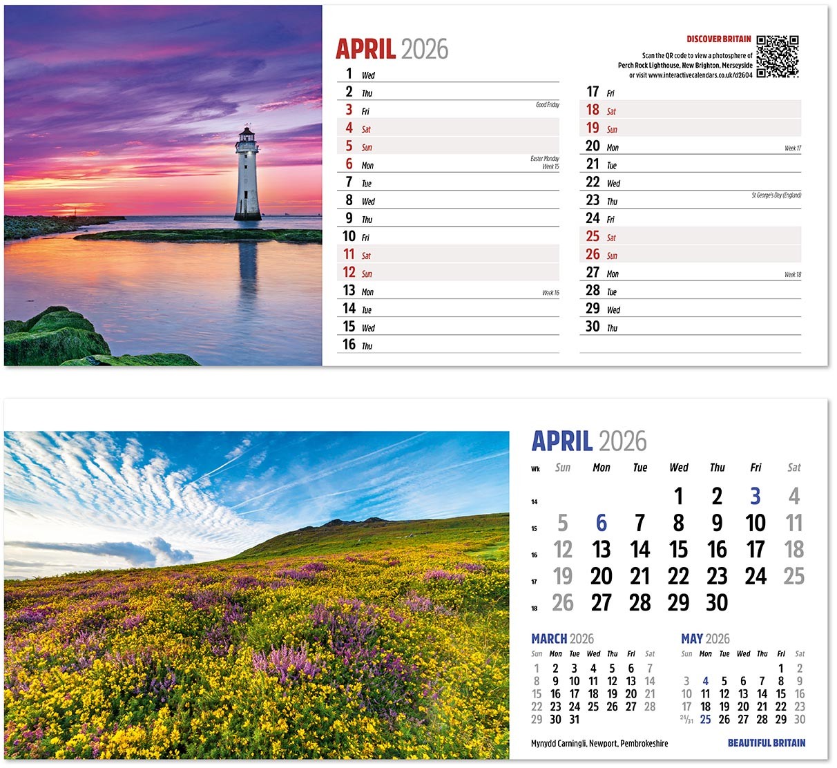 Discover Beautiful Britain Desk Calendar