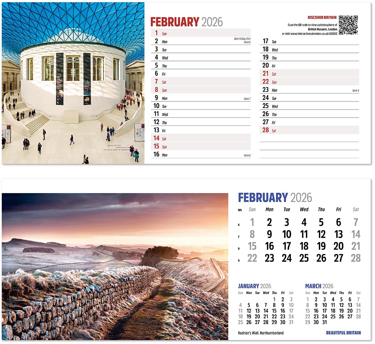 Discover Beautiful Britain Desk Calendar