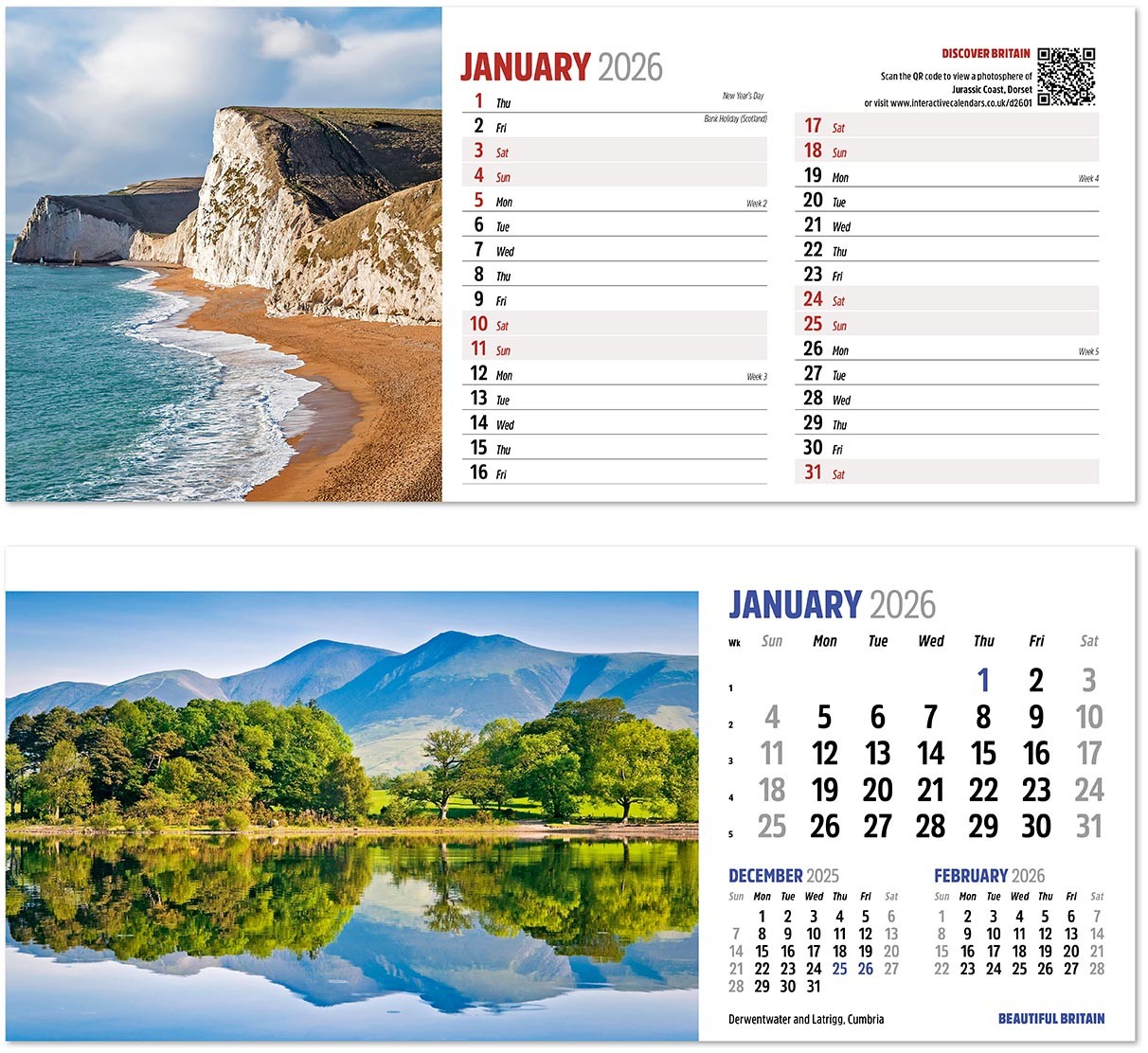 Discover Beautiful Britain Desk Calendar