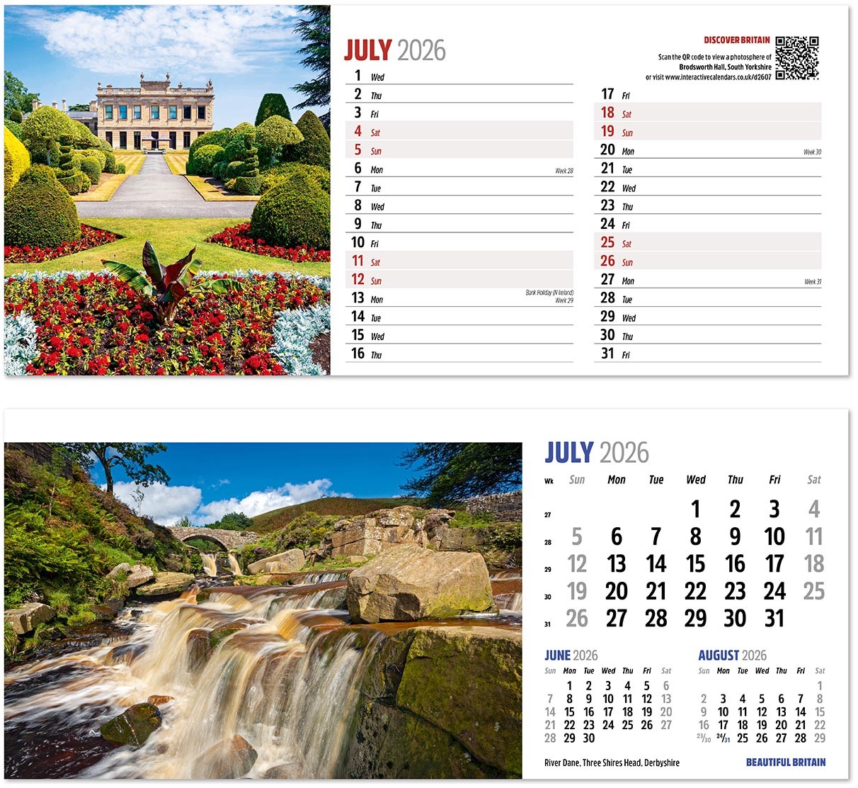 Discover Beautiful Britain Desk Calendar