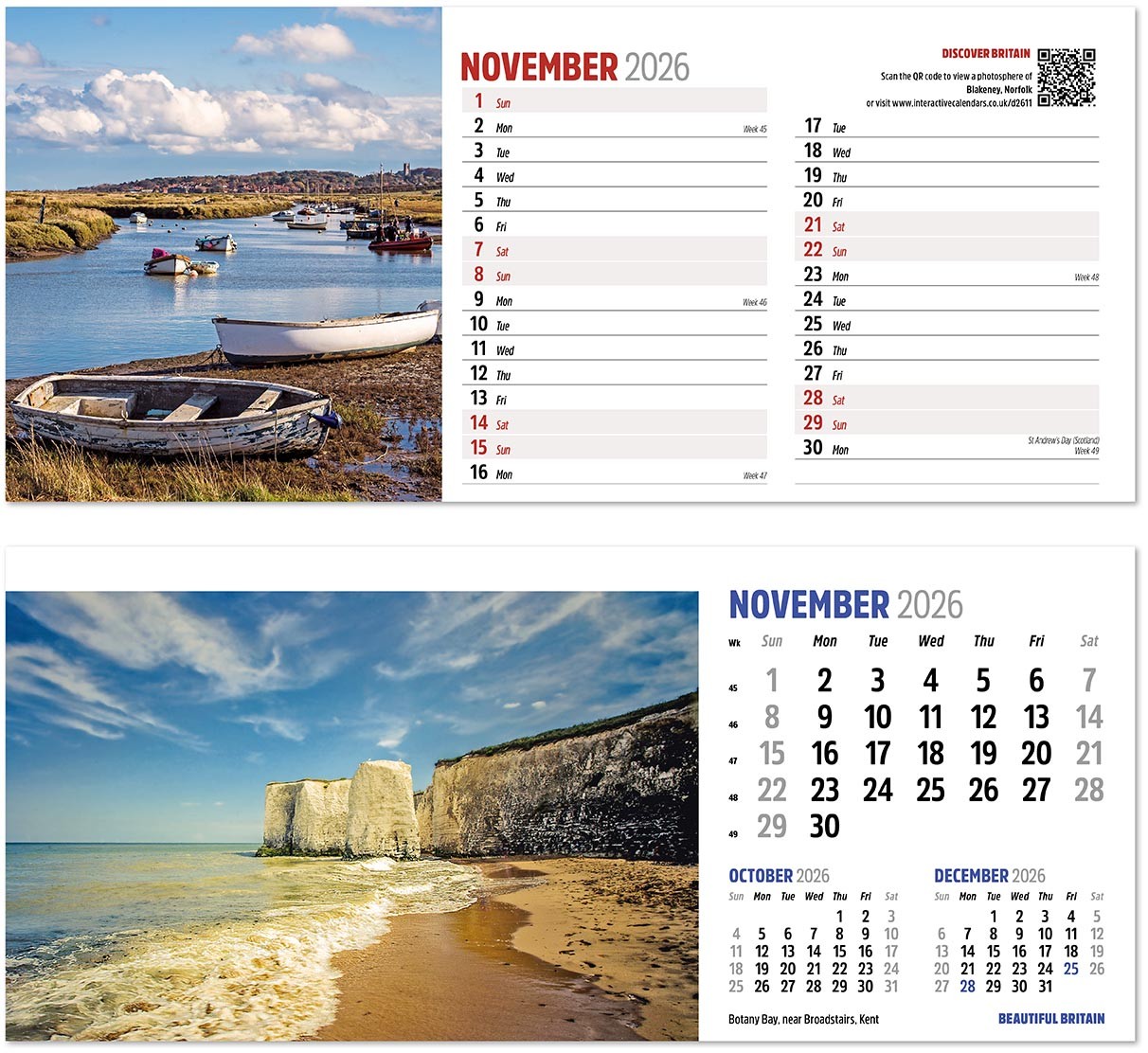 Discover Beautiful Britain Desk Calendar