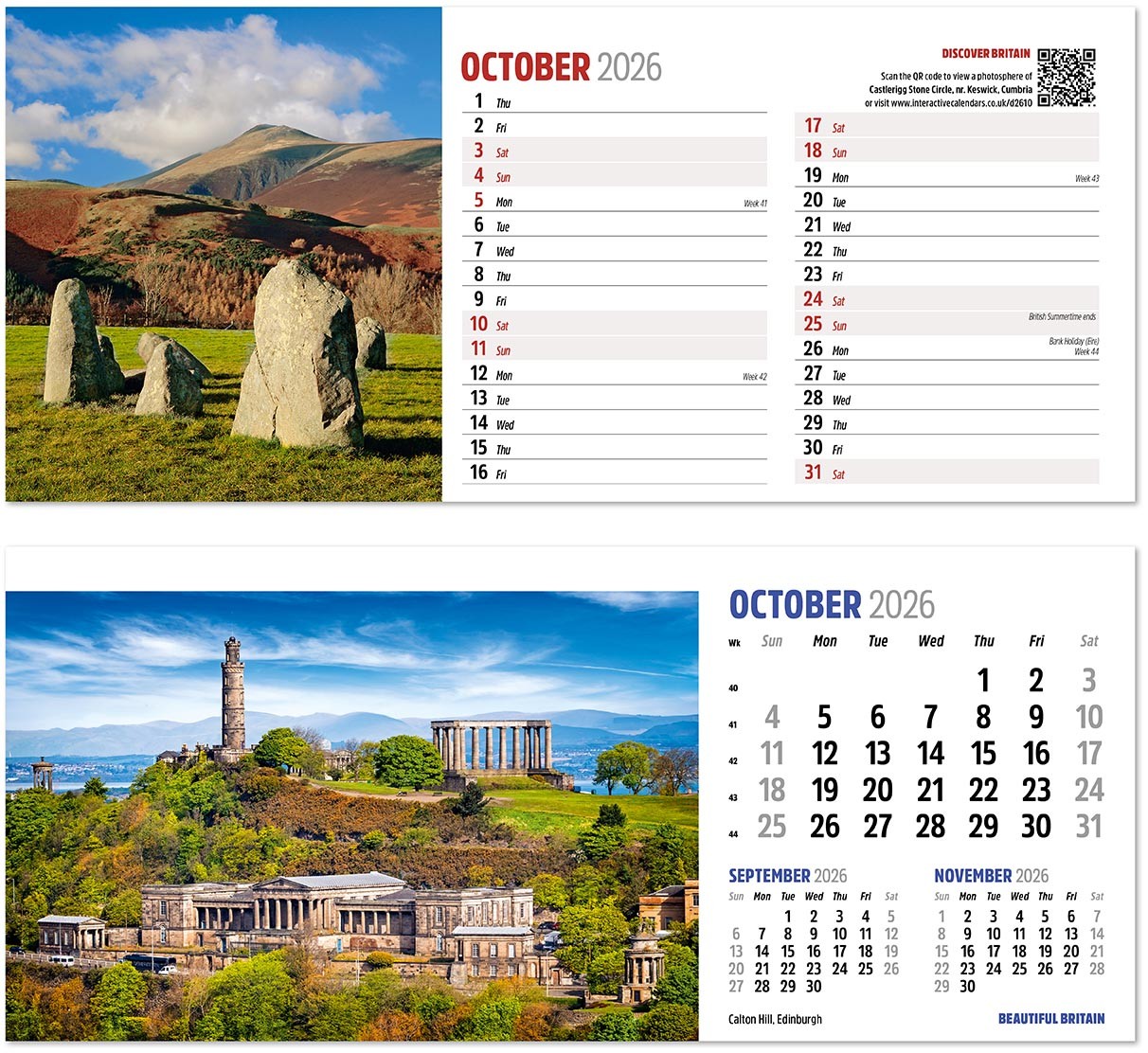 Discover Beautiful Britain Desk Calendar