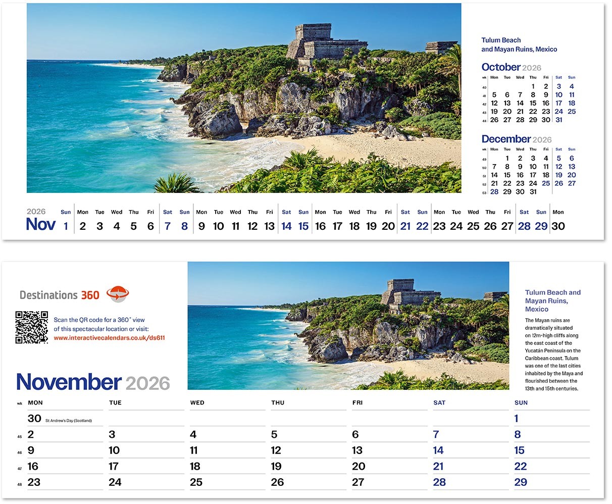 Destinations360 Desk Calendar